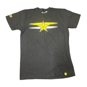 Rockstar Energy Drink Men’s Medium Black Graphic Tee 100% Cotton